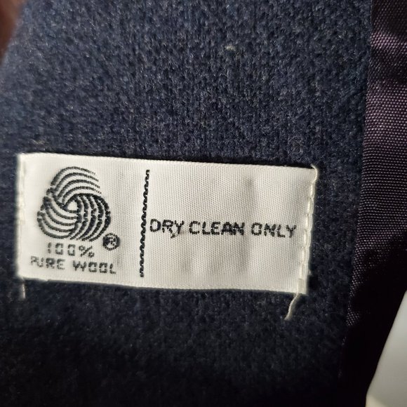 Louisburg Square Vintage Women's Blue Wool Double Breasted Blazer, 12 - Picture 4 of 4